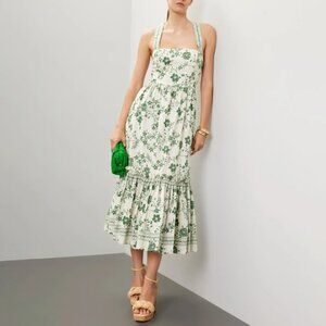 Cara Cara Green and White Midi Dress
